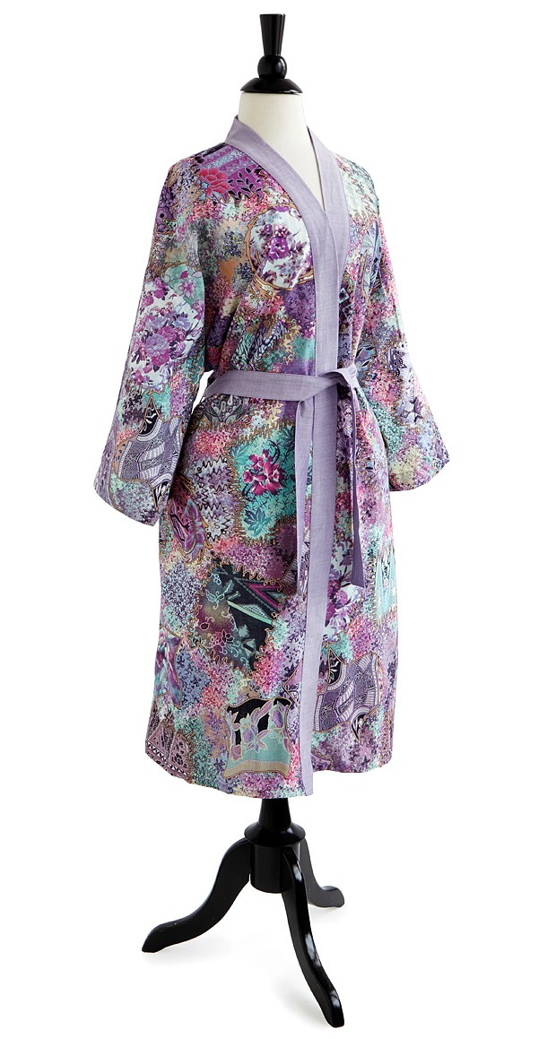 Floral Batik Kimono Robe | UncommonGoods