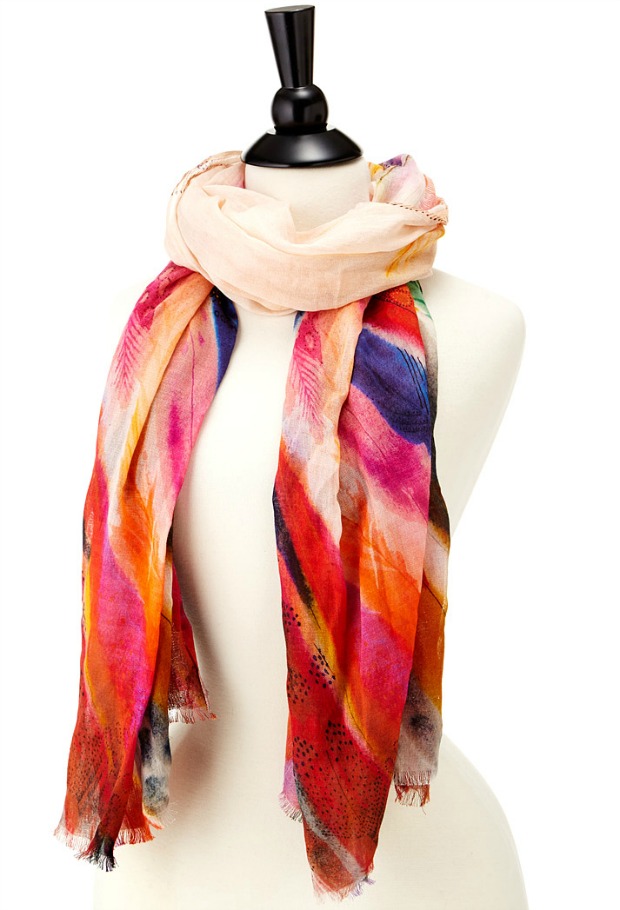 Painterly Feathers Scarf | UncommonGoods