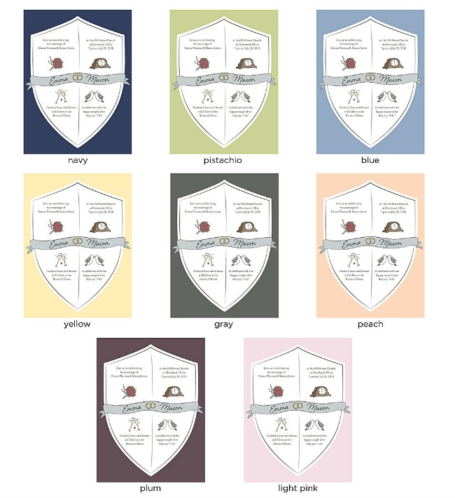 Wedding Crest Color Options - UncommonGoods